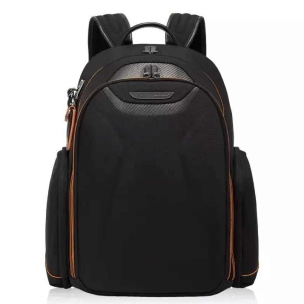 Tumi McLaren Paddock Black and Orange Backpack with Padded Straps